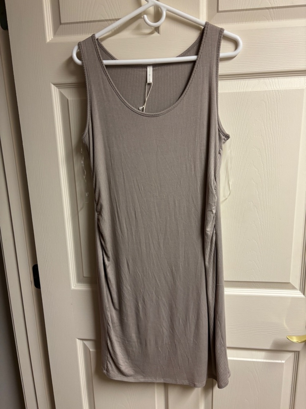 Pinkblush Ribbed Scoop Neck Tank Dress - Taupe